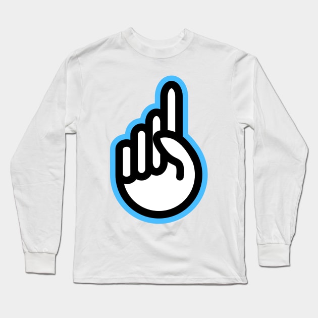 Hand gesture - one finger Long Sleeve T-Shirt by stephenignacio